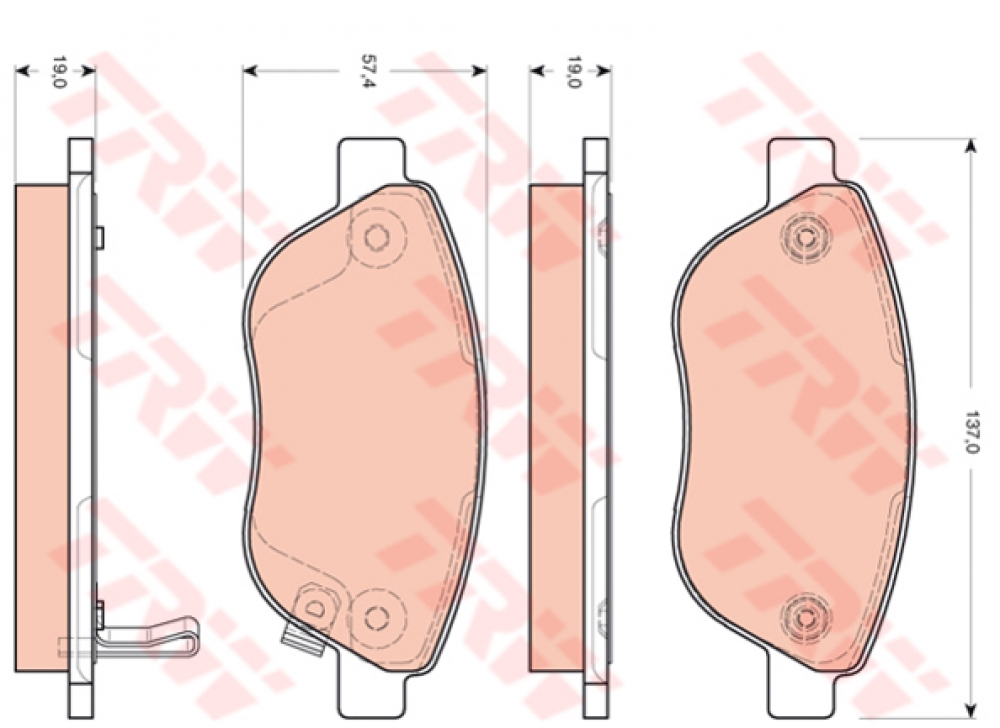 Placute frana fata pentru disc de 284mm TRW Corsa D